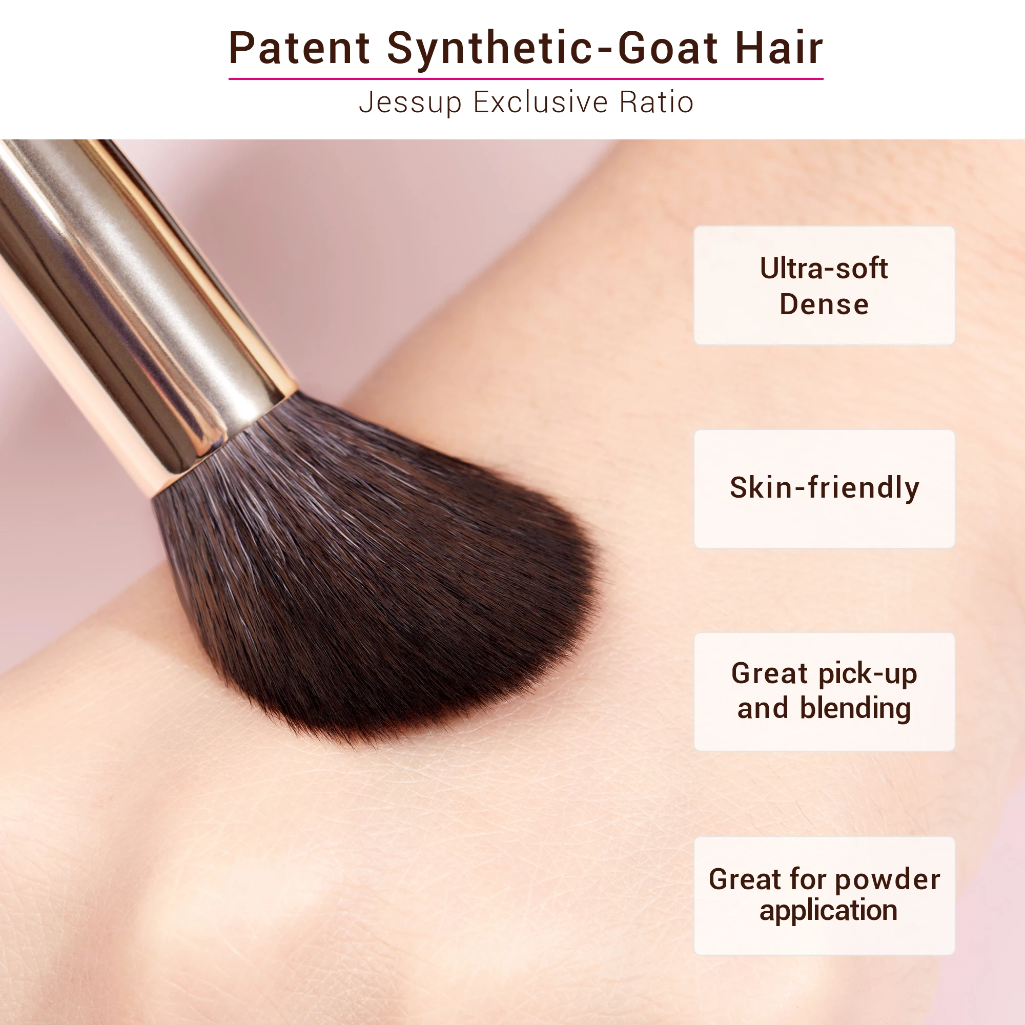 Jessup Makeup Brushes Set Professional Natural-Synthetic Hair Makeup Brush Foundation Powder Contour Eyeshadow 15-25pcs - Image 4