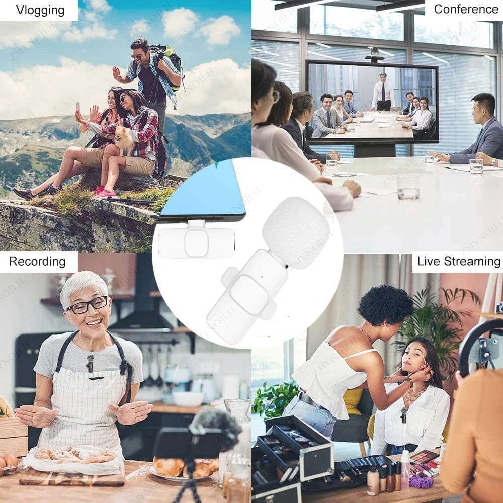 New Wireless Lavalier Microphone Portable Audio Video Recording Mini Microphone for iPhone Android PC Camera Live Gaming Phone - Image 6