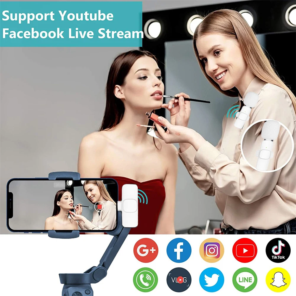 New Wireless Lavalier Microphone Portable Audio Video Recording Mini Microphone for iPhone Android PC Camera Live Gaming Phone - Image 2