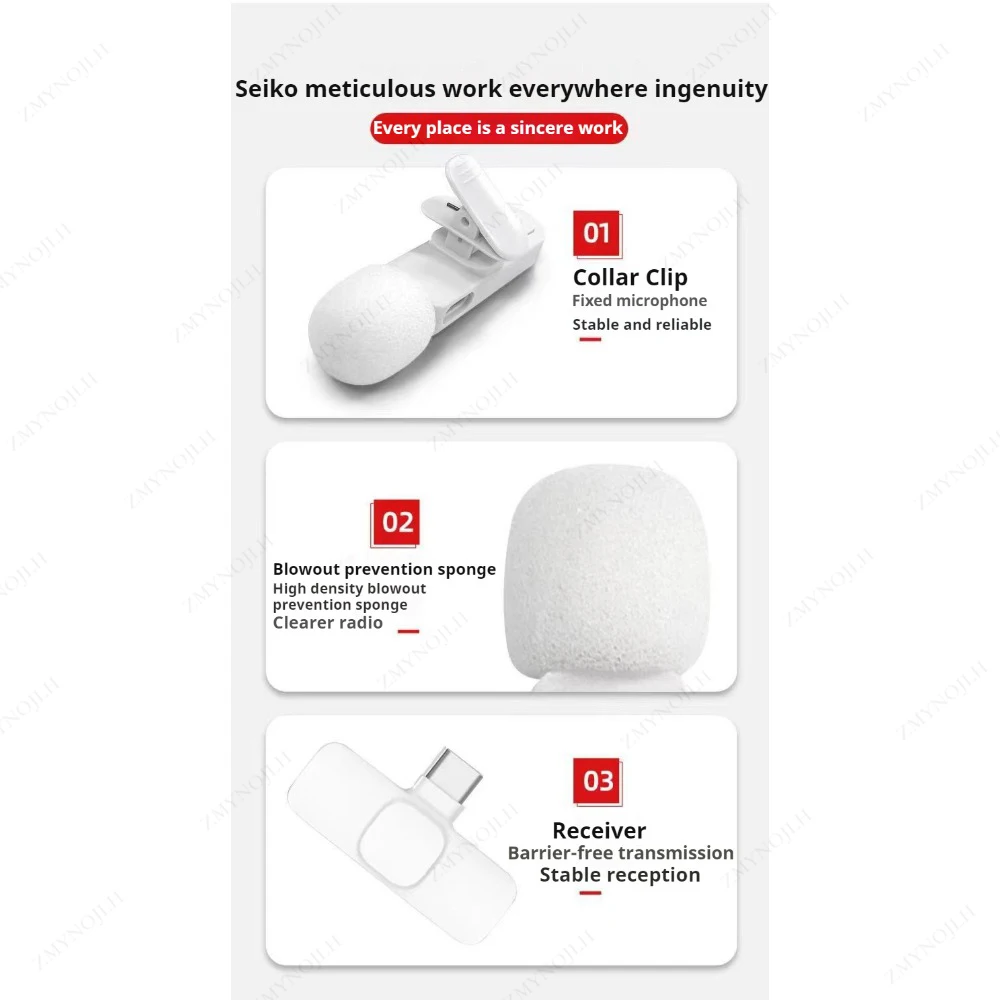 New Wireless Lavalier Microphone Portable Audio Video Recording Mini Microphone for iPhone Android PC Camera Live Gaming Phone - Image 4