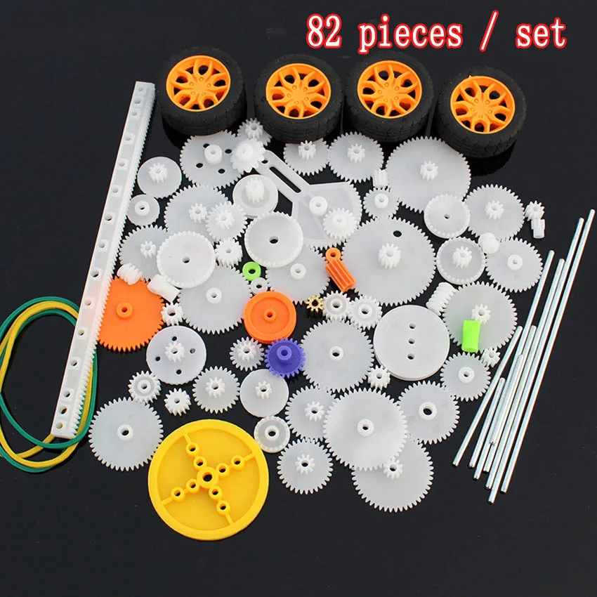 Various Gear Packages Plastic Gear Kit Pulley Belt Shaft Gear Worm Crown Motor Gear Assembly 0.5 Modulus Gear Rack DIY Toy - Image 6