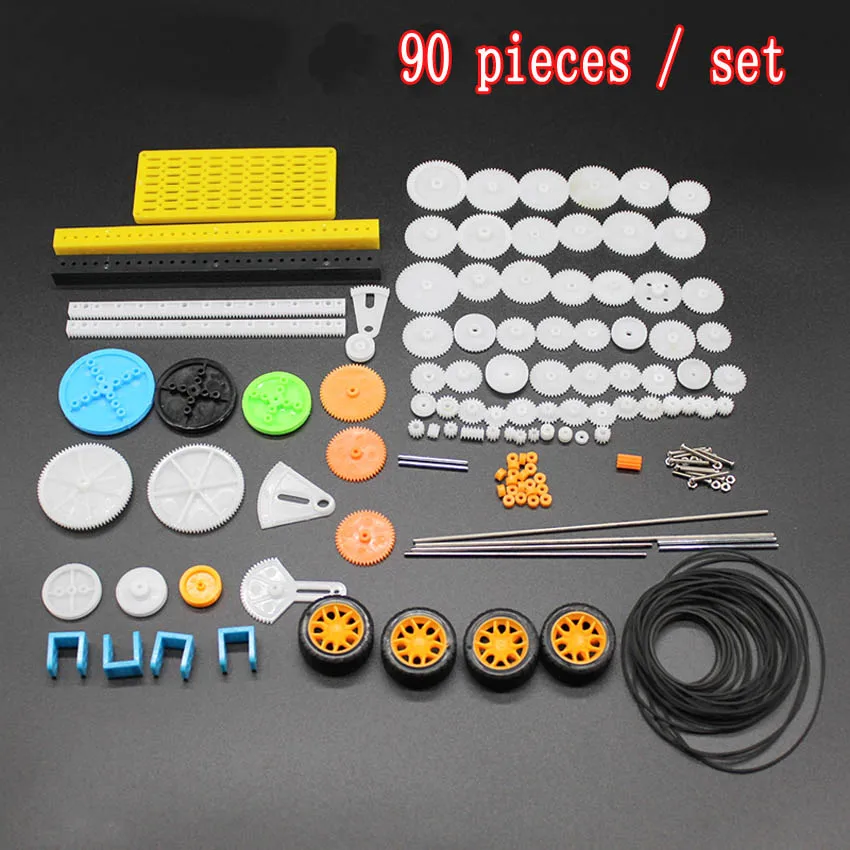 Various Gear Packages Plastic Gear Kit Pulley Belt Shaft Gear Worm Crown Motor Gear Assembly 0.5 Modulus Gear Rack DIY Toy - Image 4