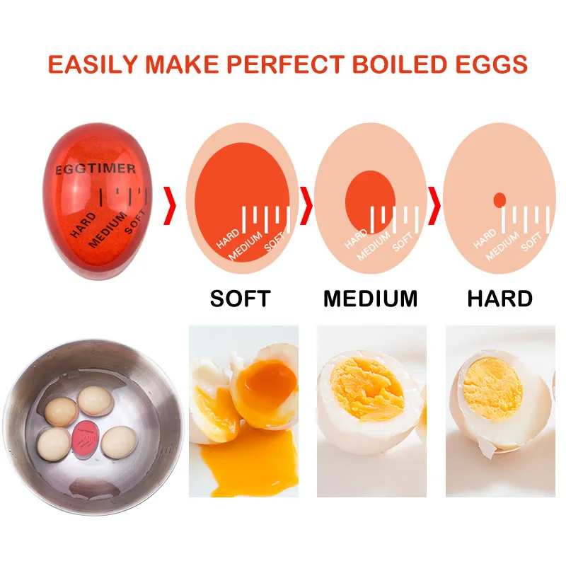 FAIS DU Egg Timer Kitchen Electronic Gadget Color Egg Cooking Changing Yummy Soft Hard Boiled Eco-Friendly Resin Red Timer Tools - Image 5