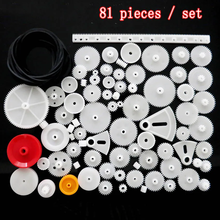 Various Gear Packages Plastic Gear Kit Pulley Belt Shaft Gear Worm Crown Motor Gear Assembly 0.5 Modulus Gear Rack DIY Toy - Image 5