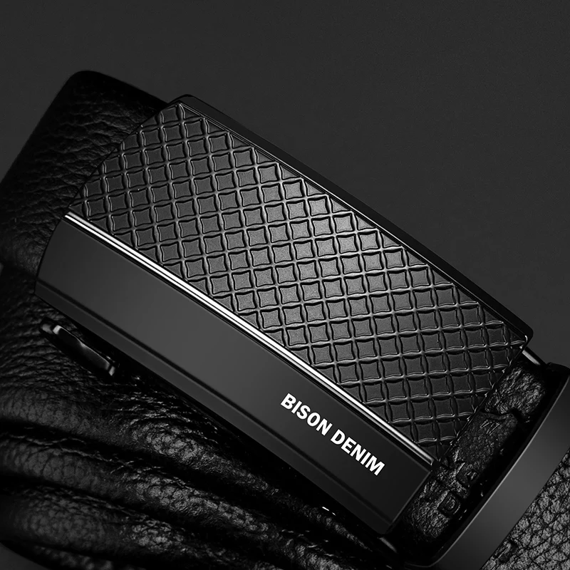 BISON DENIM Genuine Leather Automatic Men Belt Luxury Strap Belt for Men Designer Belts Men High Quality Fashion Belt N71416 - Image 3