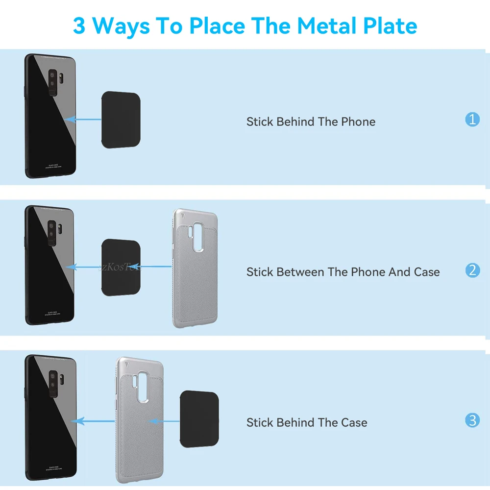 Metal Plate For Car Phone Holder Magnetic Universal Iron Sheet Disk Sticker Mount Mobile Phone Magnet Stand For IPhone - Image 6