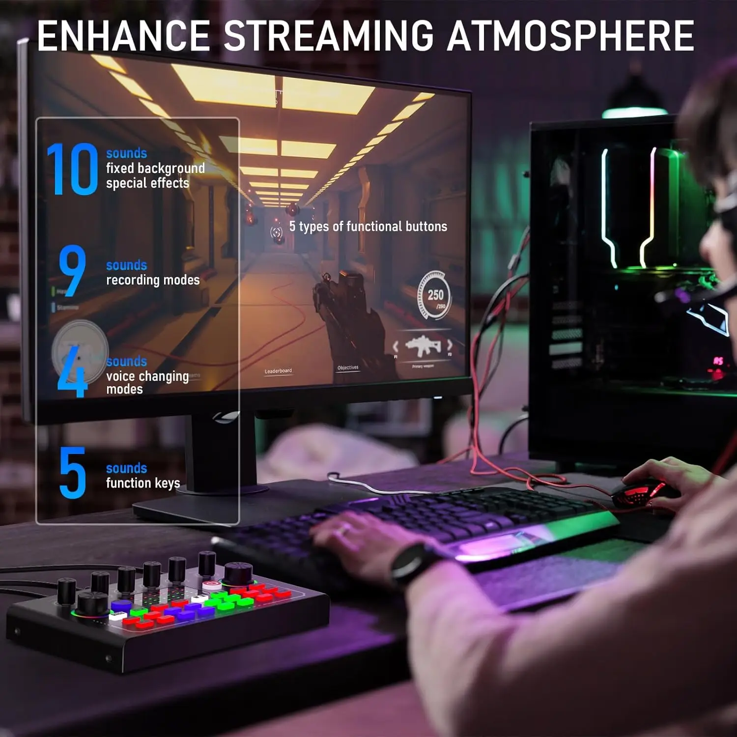 F009 Live Sound Card Podcast Equipment With BM-800 Microphone Live Broadcast Set For Audio Recording Youtube Live Streaming - Image 5