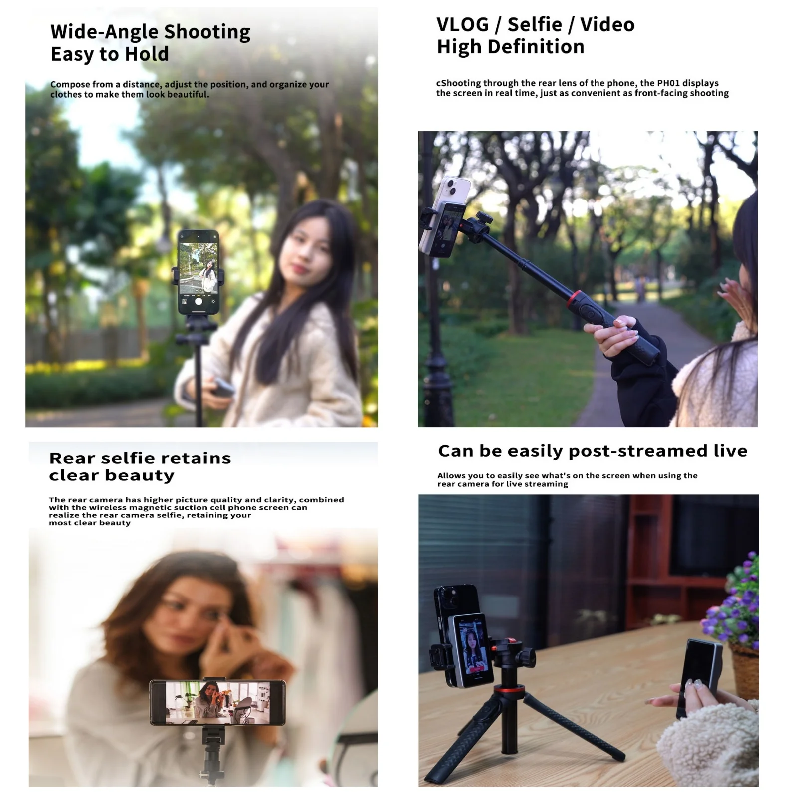 New Magnetic Phone Vlog Selfie Monitor Screen for Phone Rear Camera for Selfie Rear Camera Compatible With iPhone Android - Image 3