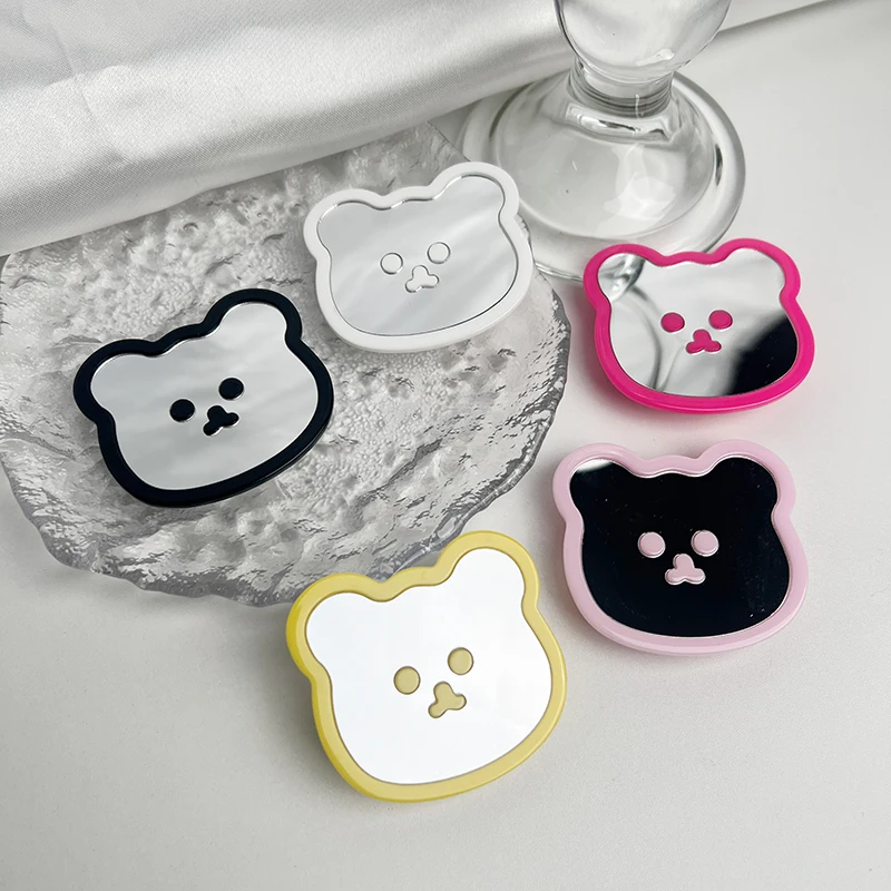 Cute Bear Mirror Magnetic Socket Grip Phone Holder For Magsafe IPhone Mac Samsung Safe Ring Finger Expanding Stand - Image 4