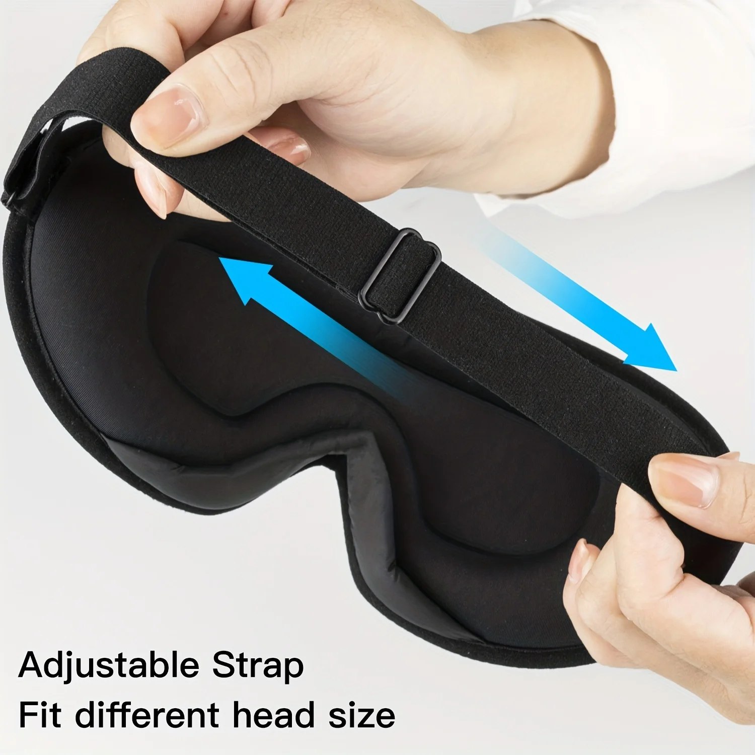3D Sleep Mask With Noise Ear plug, Unisex Blackout, Protects Eyelashes, Adjustable Strap, Travel Plane Work Eye Mask - Image 4