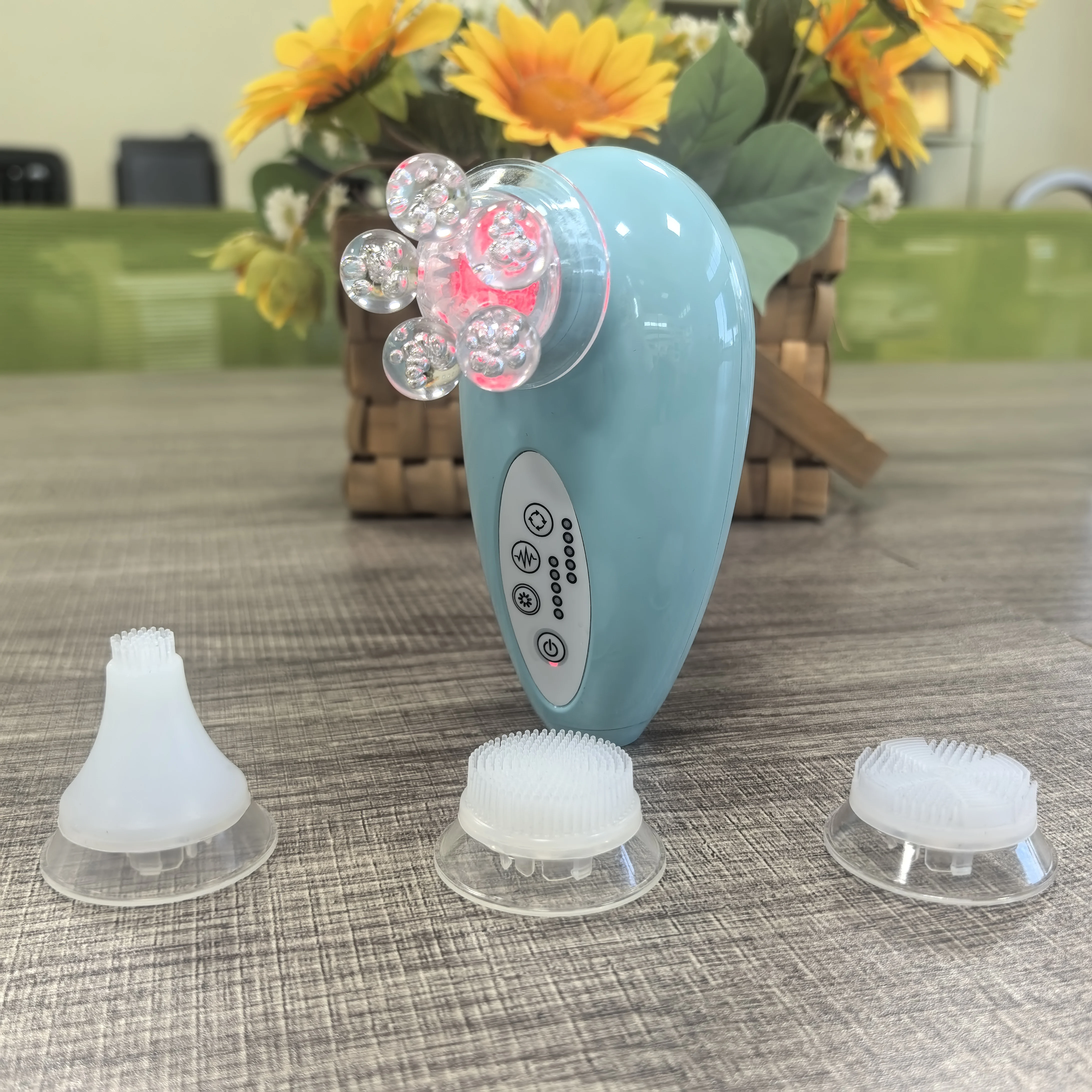 2025 New Arrival Skin Care Device 4 IN 1 Soft Silicone Facial Cleaning Brush Washing Massager Electric Face Cleaning Brush - Image 5