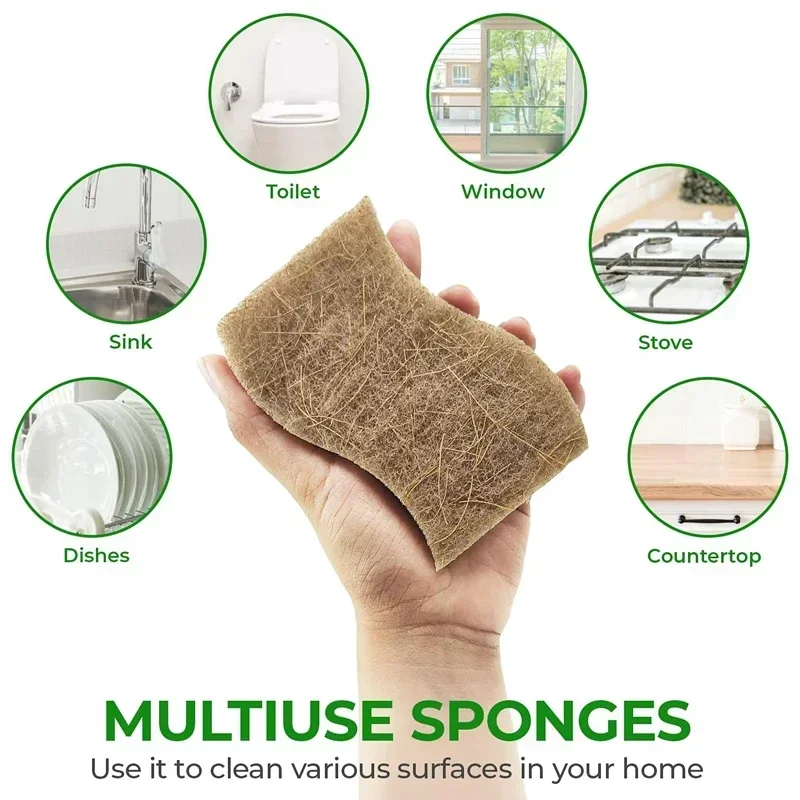 Eco-Friendly Natural Plant Scrub Sponges and Coconut Scrubber Sponge Natural Sponges for Dishes Eco Friendly Kitchen Accessories - Image 5