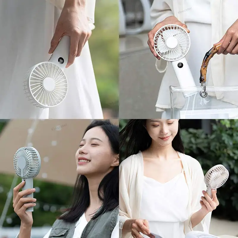 New Handheld Personal Fan Portable Mini USB Hand Fan 3600mAh Rechargeable Mini Fan with Stepless Speed Control Display Nightligh - Image 3