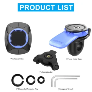 Motorcycle Mirror Phone Mount with Vibration Dampener - Anti-Theft Handlebar Clamp 10-14mm, Fit Bike/Scooter/ATV (Anti-Shake)