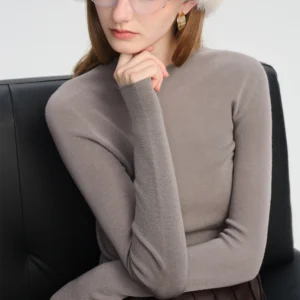 ZIQIAO Wool Sweater for Women Autumn and Winter New 18 Needle Nude Seamless Knitted Bottoming T-shirt 25ZQ93002+25ZQ93035