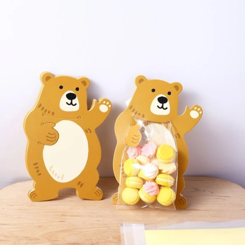 Eco-Friendly Animal Print Party Bags Biodegradable Bear Rabbit Treat Bags for Kids Birthday Baby Shower Easter Baking Packaging - Image 2
