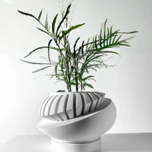 Modern Minimalist 3D Printed Plant Pot – Biodegradable Flower Planter for Home Decor, Eco-Friendly Sustainable Gift (Luxar)