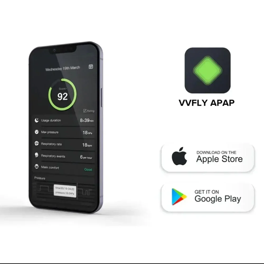 FHC Mini CPAP APAP Bluetooth Portable Ventilator Anti Snoring And Sleep Apnea For Sleep Apnea Syndrome And OSA Sleep Aid - Image 3