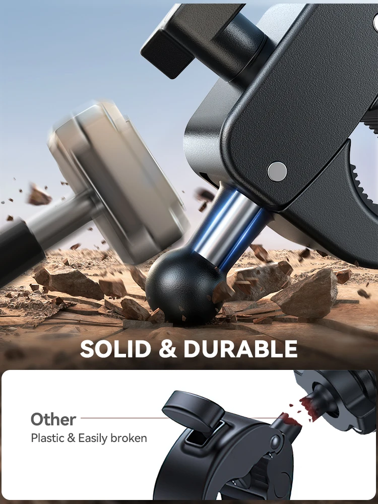 Joyroom Motorcycle Phone Mount Anti Vibration Phone Holder for Motorcycle Handlebar Bike Phone Mount for iPhone for 4.7-7” Phone - Image 4