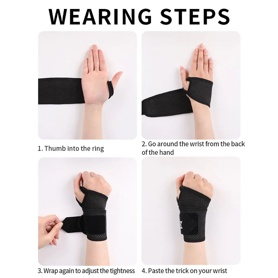 GTUBIKE 1PCS Breathable Wrist Support Brace for Gym/Work - Adjustable Compression Sleeve, Arthritis & Carpal Tunnel Relief - Image 6