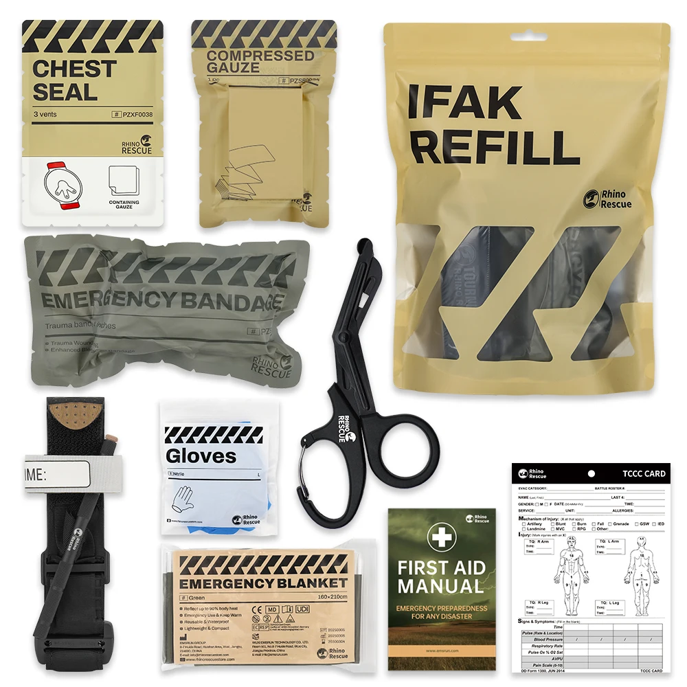 RHINO RESCUE First Aid Trauma Kit To Configure Survival Kit Outdoor Emergency Kit For Camping Hiking IFAK Refill Kit - Image 5
