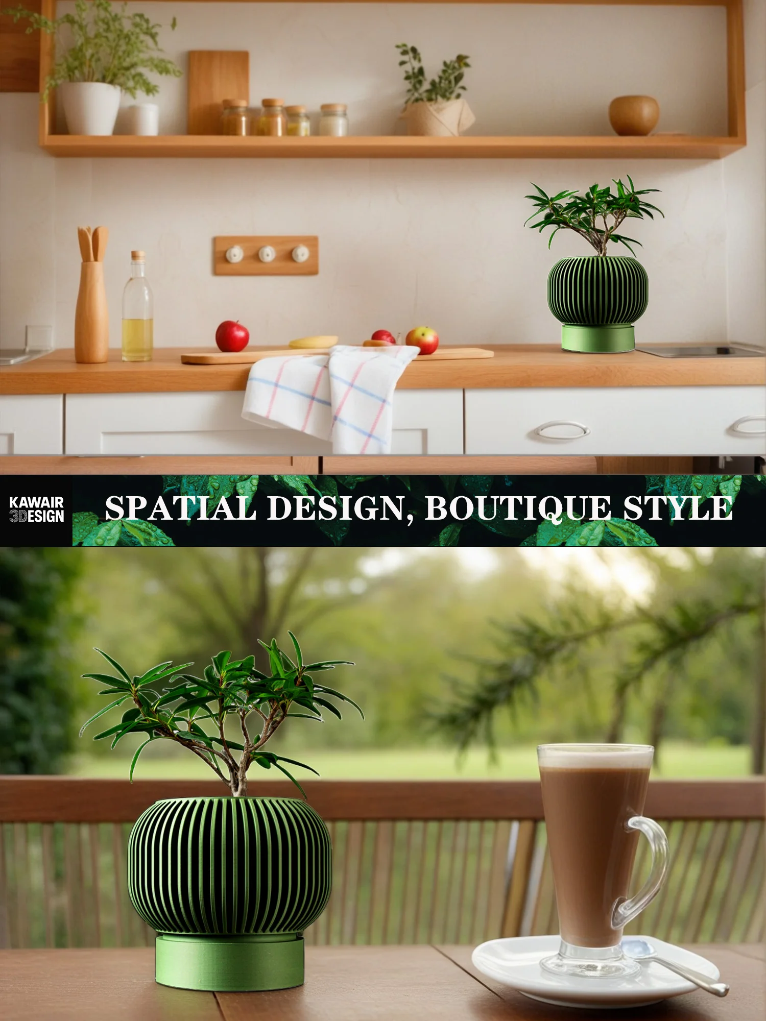 Modern Minimalist 3D Printed Plant Pot – Biodegradable Flower Planter for Home Decor, Eco-Friendly Sustainable Gift (Yuso) - Image 4