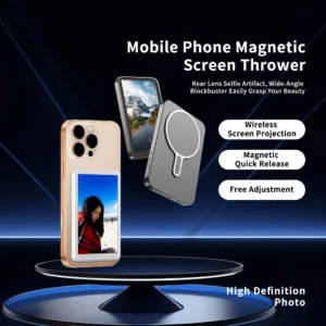Magnetic Cell Phone Vlog Self Timer Monitor Screen Using Phone Rear Camera for Selfie Vlog, Live Streaming