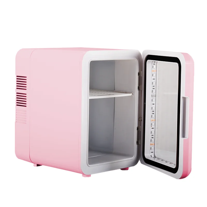 Pink Color Transparent Door Counter Drinks Cooler Freezer Table Top Small Mute Fridge Free Standing 4L Mini Fridge for Room - Image 4