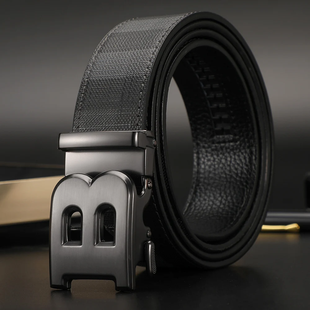 2024 High Quality Luxury Brand Designer Canvas Belts Male Automatic business Men belts Genuine Leather Belt for men Strap Jeans - Image 5
