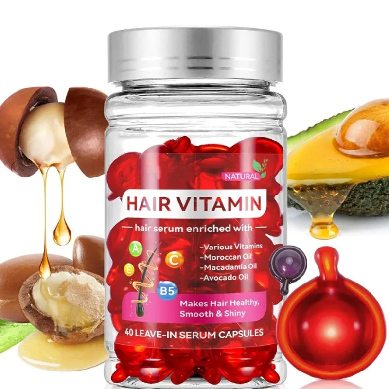 Moroccan Agam Vitamin Oil Hair Care Essence Damaged Nutrition Repair Hair Splitting Improvement Treatment Products 40 Capsules - Image 4