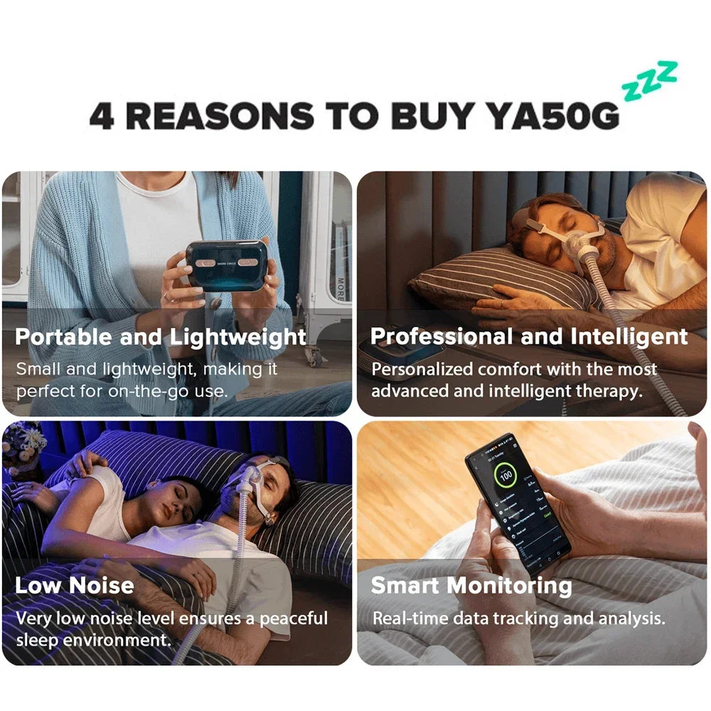 FHC Mini CPAP APAP Bluetooth Portable Ventilator Anti Snoring And Sleep Apnea For Sleep Apnea Syndrome And OSA Sleep Aid - Image 4