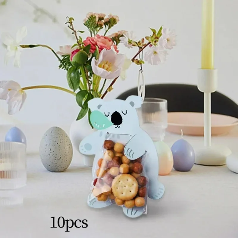 Eco-Friendly Animal Print Party Bags Biodegradable Bear Rabbit Treat Bags for Kids Birthday Baby Shower Easter Baking Packaging - Image 4