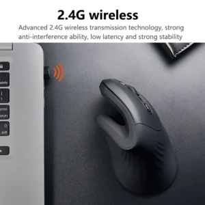 Warvank U2 Vertical Wireless Mouse Ergonomic Optical Comfortable Silent Office Mouse DPI Adjustable 800/1200/1600 for PC Laptop