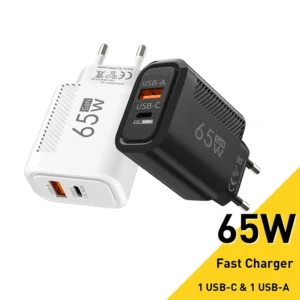 GaN USB C Charger Fast Charging 65W Phone Charger EU/US Plug Adapter For iPhone Samsung Xiaomi Quick Charge Type C Wall Charger