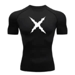 Scar Print Compression Shirt for Men Gym Workout Running Undershirts Baselayers Athletic Quick Dry Tshirt Tees Tops Activewear