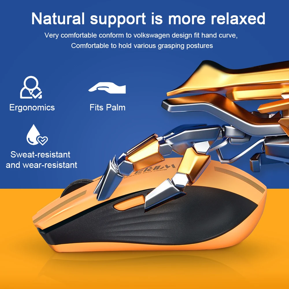 LT-T19 Ergonomic Rechargeable Gaming Mouse USB 2.4G Wireless RGB Light Desktop PC Computers Notebook Laptop Mice - Image 4