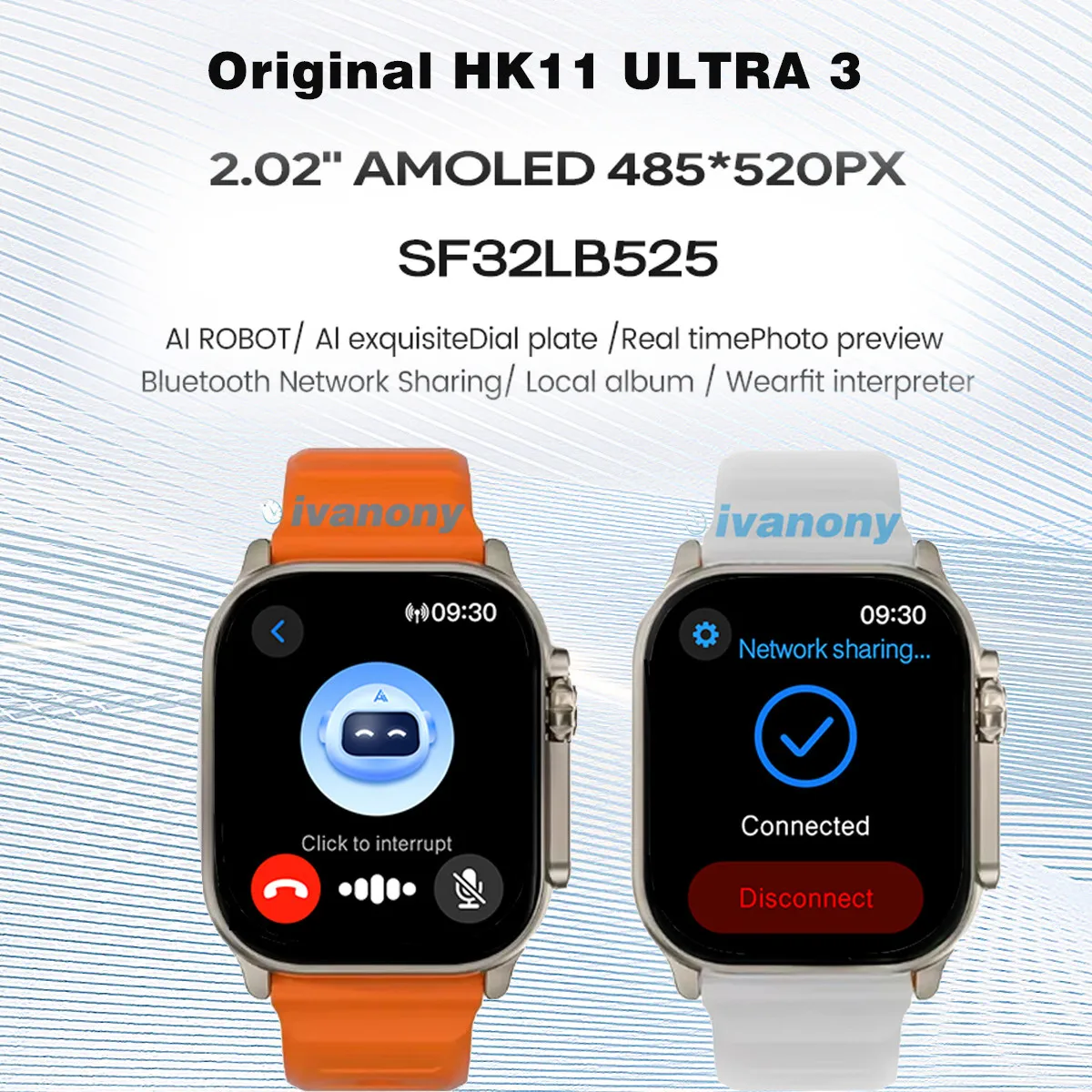 HK11 Ultra 3 Smart Watch Amoled Screen 49MM Compass AI Translate Answer Call TWS Connect Voice Wake up Smartwatch Men Women - Image 2
