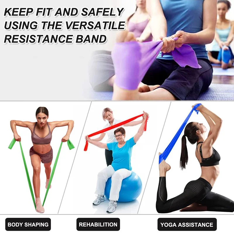 4 Pcs Resistance Bands Exercise Elastic Band Fitness Workout Yoga Pilates Recovery Physical Therapy Stretching Strength Training - Image 2