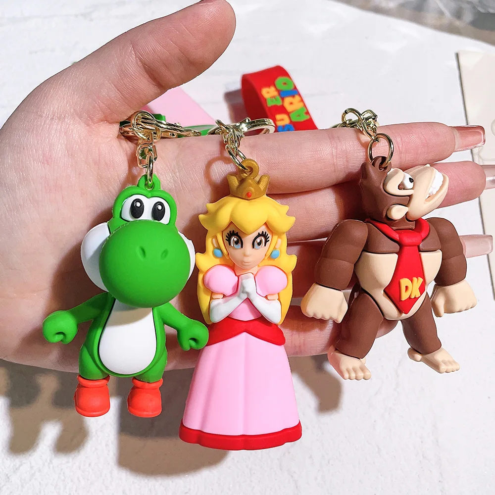 Super Mario Keychain Mario Bros Luigi Toad Yoshi Bowser Action Figure Model AccesoriosPVC Cartoon Bag Doll Pendant Toys Gift - Image 5
