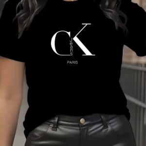 Summer luxury brand fashion cartoon letter print crew collar clothing short sleeve T-shirt trend women's summer Y2K top