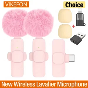New Wireless Lavalier Microphone Portable Audio Video Recording Mini Microphone for iPhone Android PC Camera Live Gaming Phone