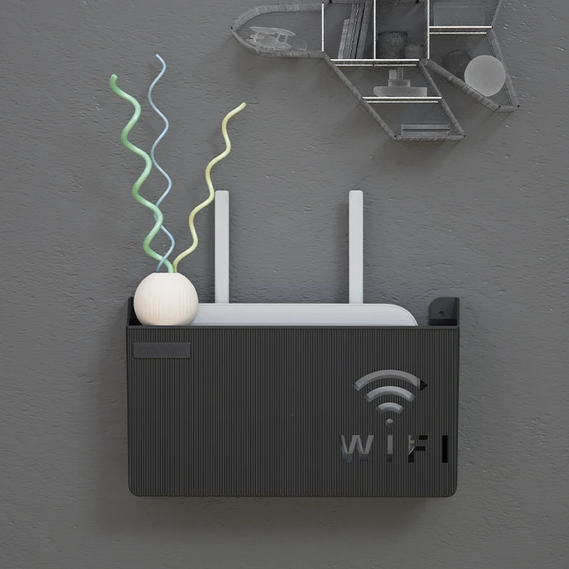 Wireless WIFI, TV Set-Top Box Wall Mounted Storage Rack, For Living Room, Bedroom Sorting Storage Home Router Storage Box, - Image 5