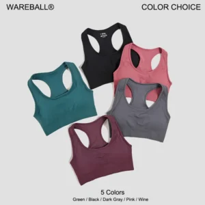 WAREBALL Tank Top Women Female Gym Yoga Bra Padded Sports Bra Removable Workout Push Up Crop Top Fitness Bra Athletic Sportswear