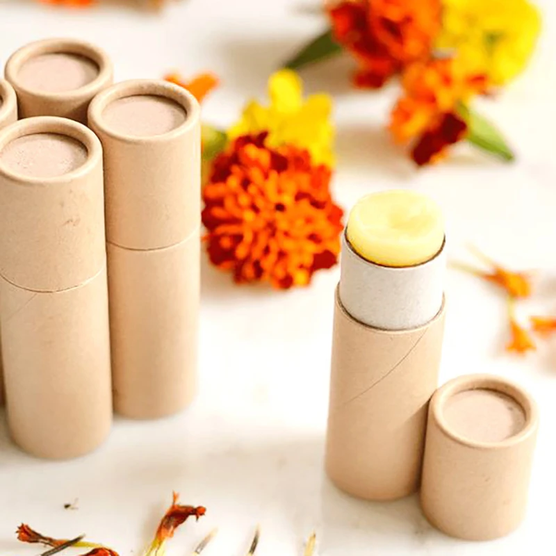 5Pcs/lot Kraft Paper Push Up Tubes Biodegradable Cardboard Cosmetic Cylindrical Packaging Lip Balm Deodorant Container - Image 3