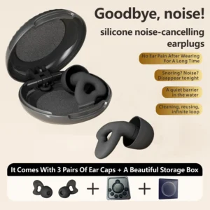 Soft silicone noise-canceling earplugs - Super soft, waterproof, comfortable, noise-canceling, suitable for sleep and swimming