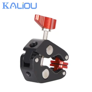 Multifunctional Super Clamp with 1/4" Thread, Tripod Clamp Mount for Camera, Phone, LCD/DV Monitor, Fill lights, Crab-Shaped Cla