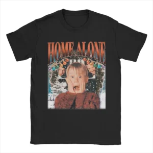 Retro Home Alone Aftershave Kevin T-Shirts for Men Humorous 100% Cotton Tee Shirt Short Sleeve T Shirt Gift Idea Clothes