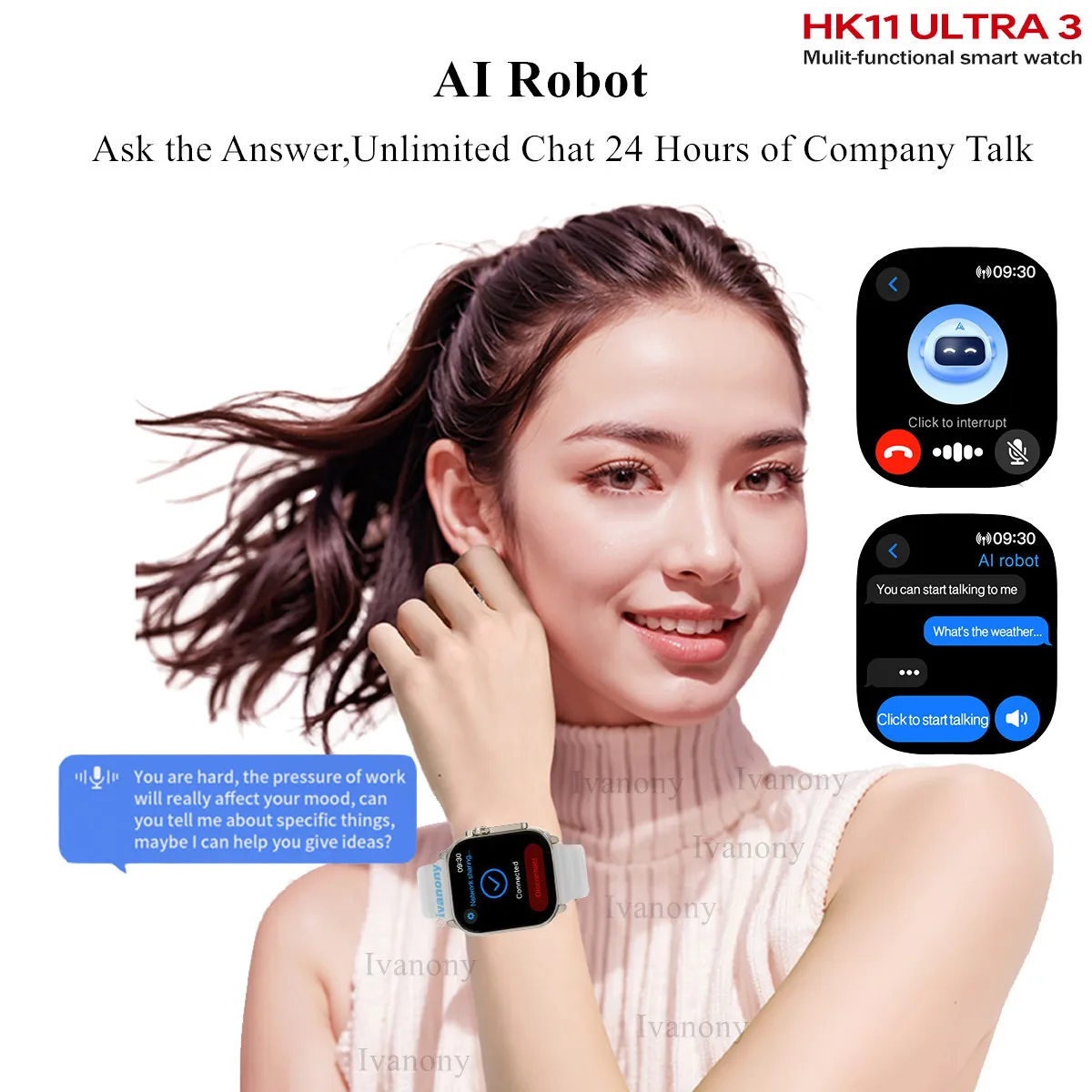 HK11 Ultra 3 Smart Watch Amoled Screen 49MM Compass AI Translate Answer Call TWS Connect Voice Wake up Smartwatch Men Women - Image 4