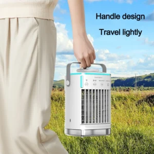 Mini cold fan air conditioning fan desktop small water cooling fan home 700ML water tank spray fan condensation technology
