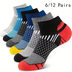6/12 Pairs Colorful Men's Low Tub Socks Fashion Comfortable Autumn Classic Black Business Sock High-quality Men's Short Socks